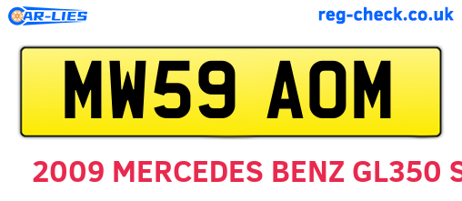 MW59AOM are the vehicle registration plates.