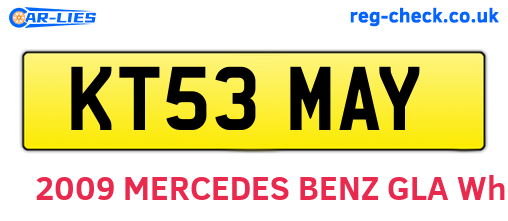 KT53MAY are the vehicle registration plates.