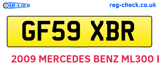 GF59XBR are the vehicle registration plates.