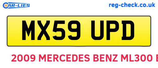 MX59UPD are the vehicle registration plates.