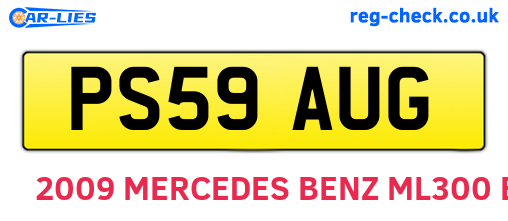 PS59AUG are the vehicle registration plates.