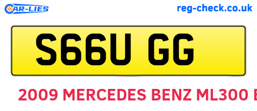 S66UGG are the vehicle registration plates.
