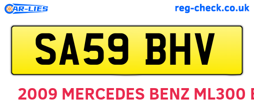 SA59BHV are the vehicle registration plates.