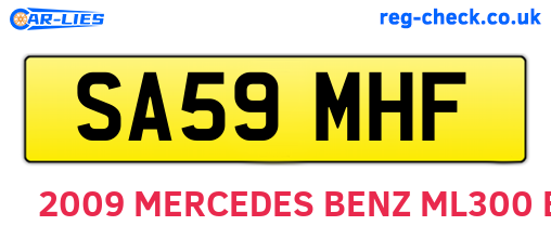 SA59MHF are the vehicle registration plates.