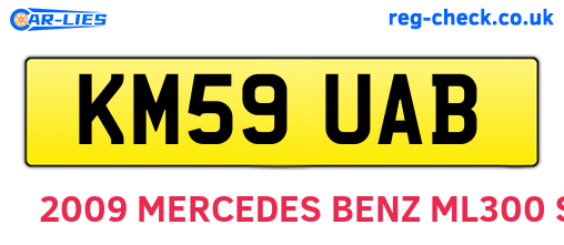KM59UAB are the vehicle registration plates.
