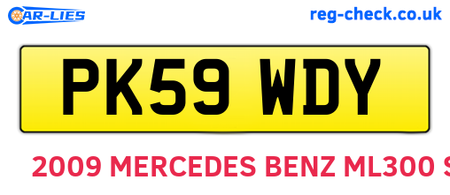 PK59WDY are the vehicle registration plates.