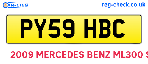 PY59HBC are the vehicle registration plates.