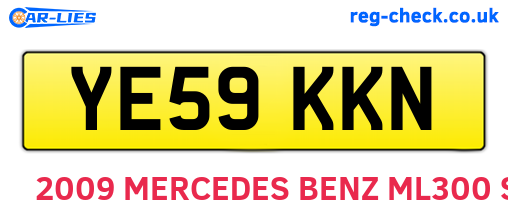 YE59KKN are the vehicle registration plates.