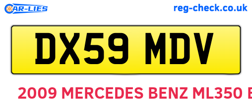 DX59MDV are the vehicle registration plates.