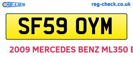 SF59OYM are the vehicle registration plates.