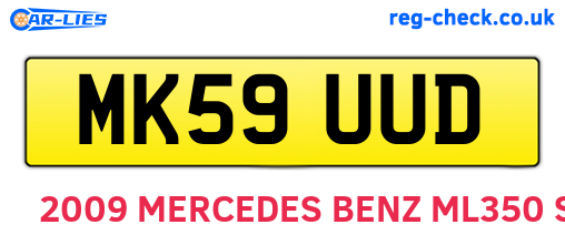 MK59UUD are the vehicle registration plates.