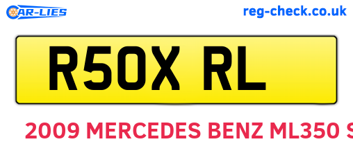 R50XRL are the vehicle registration plates.