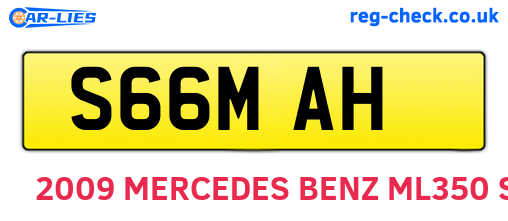 S66MAH are the vehicle registration plates.