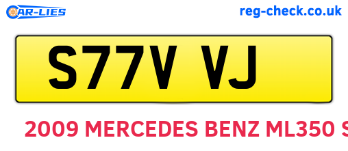 S77VVJ are the vehicle registration plates.