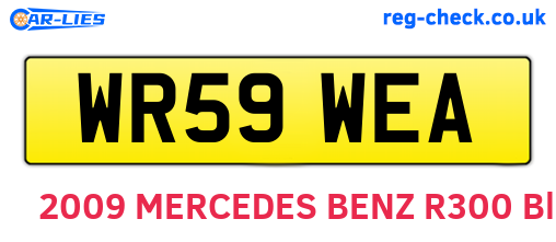 WR59WEA are the vehicle registration plates.