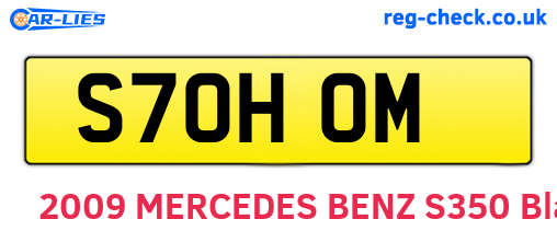 S70HOM are the vehicle registration plates.