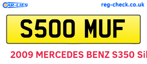 S500MUF are the vehicle registration plates.