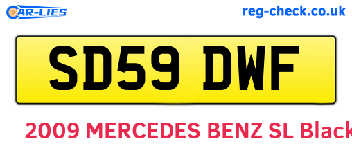 SD59DWF are the vehicle registration plates.