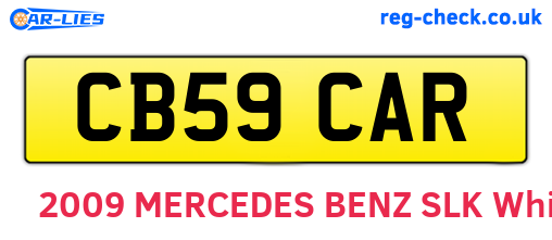 CB59CAR are the vehicle registration plates.