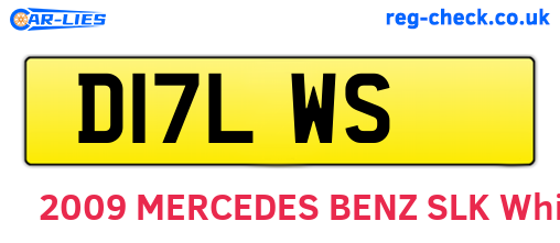 D17LWS are the vehicle registration plates.