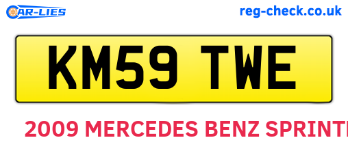 KM59TWE are the vehicle registration plates.
