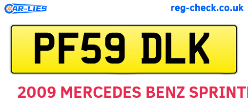 PF59DLK are the vehicle registration plates.