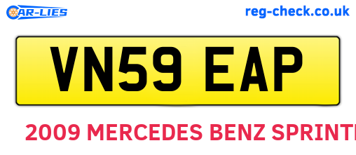 VN59EAP are the vehicle registration plates.