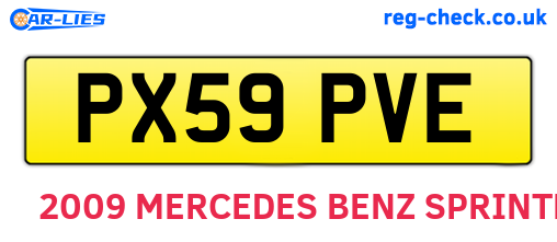 PX59PVE are the vehicle registration plates.