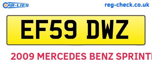 EF59DWZ are the vehicle registration plates.