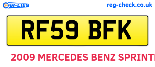 RF59BFK are the vehicle registration plates.