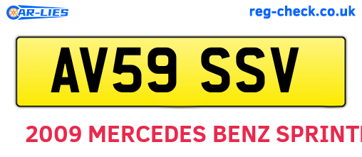 AV59SSV are the vehicle registration plates.