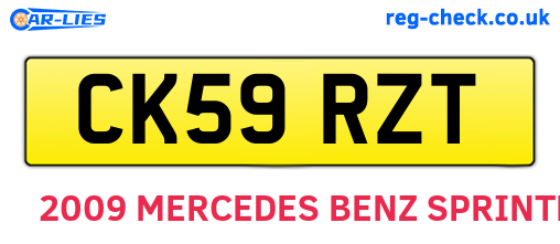 CK59RZT are the vehicle registration plates.