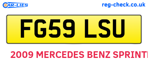 FG59LSU are the vehicle registration plates.