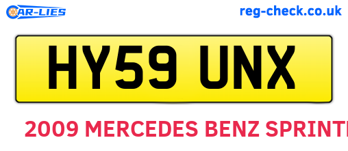 HY59UNX are the vehicle registration plates.
