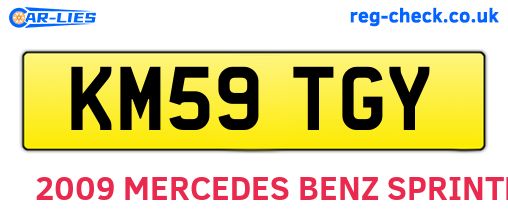 KM59TGY are the vehicle registration plates.