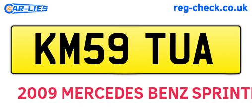 KM59TUA are the vehicle registration plates.