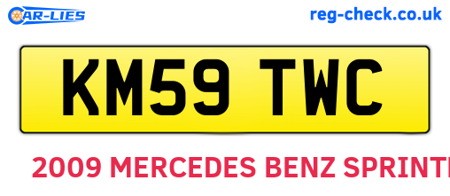 KM59TWC are the vehicle registration plates.