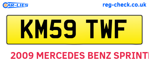 KM59TWF are the vehicle registration plates.