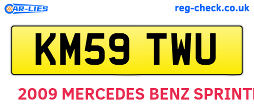 KM59TWU are the vehicle registration plates.