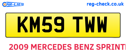 KM59TWW are the vehicle registration plates.