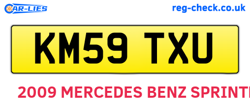 KM59TXU are the vehicle registration plates.
