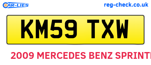 KM59TXW are the vehicle registration plates.