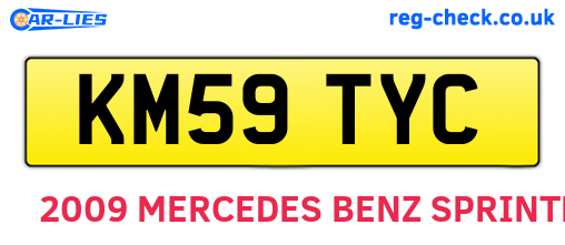 KM59TYC are the vehicle registration plates.
