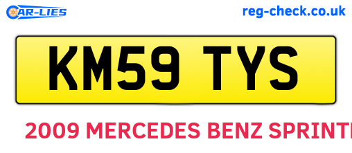 KM59TYS are the vehicle registration plates.