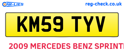 KM59TYV are the vehicle registration plates.