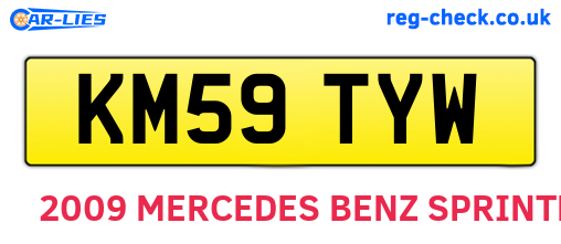 KM59TYW are the vehicle registration plates.