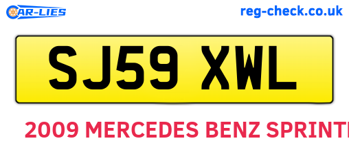 SJ59XWL are the vehicle registration plates.