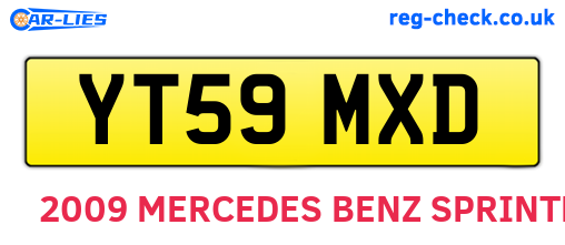 YT59MXD are the vehicle registration plates.