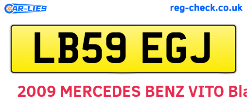 LB59EGJ are the vehicle registration plates.