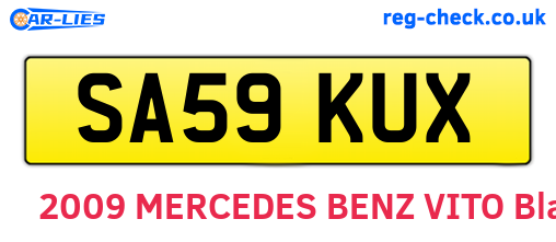 SA59KUX are the vehicle registration plates.